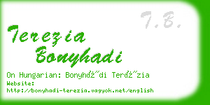 terezia bonyhadi business card